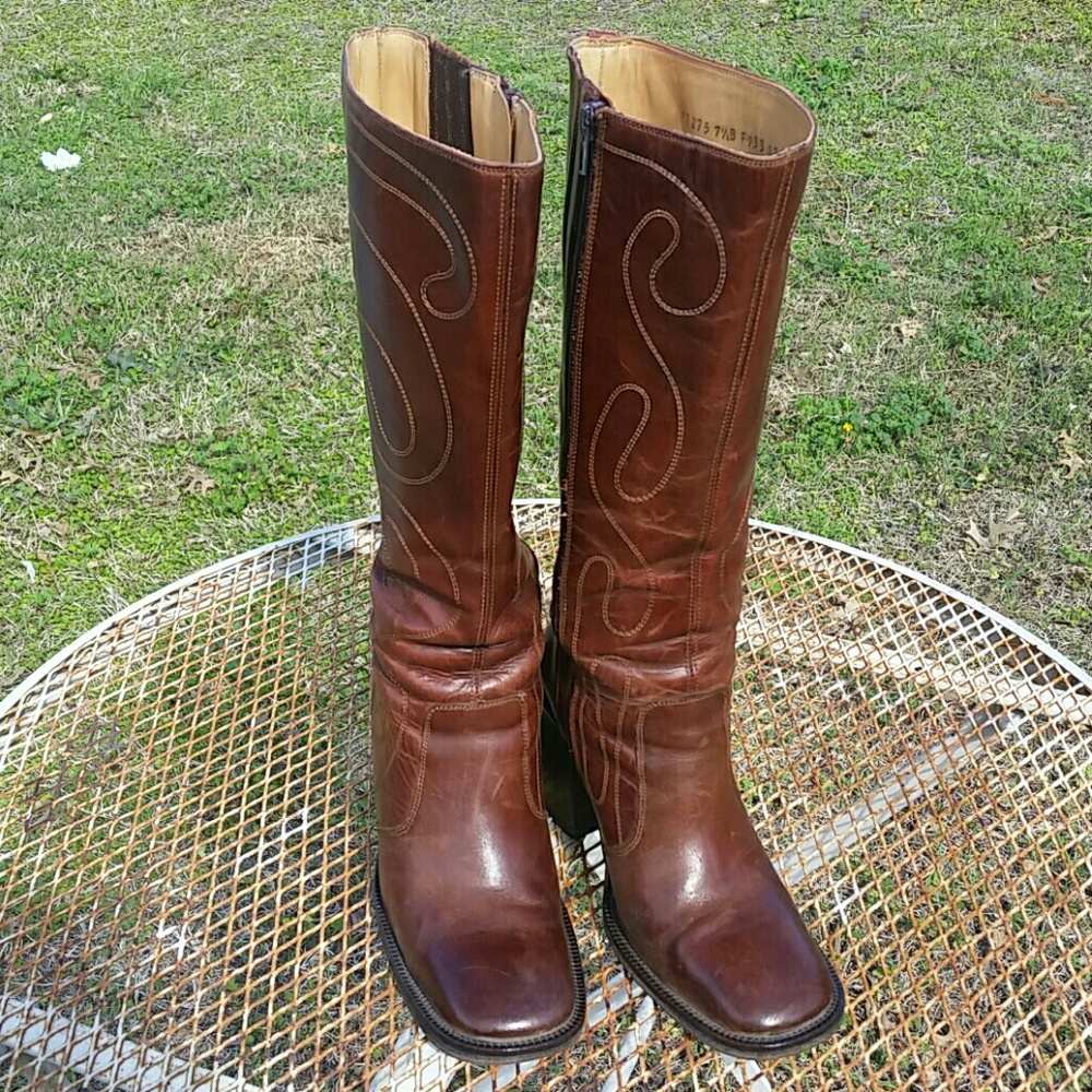 Vintage Frye Conrad Zip Chunky Boots